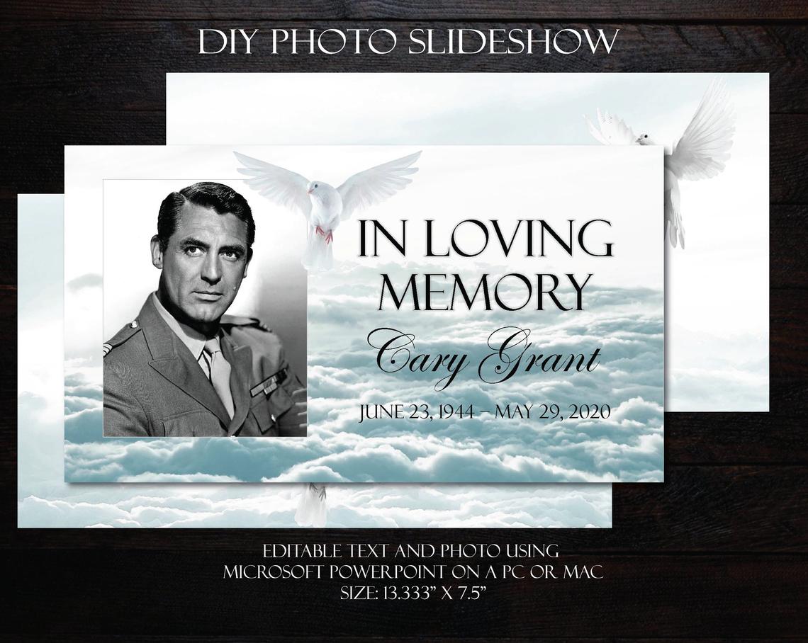 Clouds Doves Memorial SlideShow Ready Made Microsoft PowerPoint 