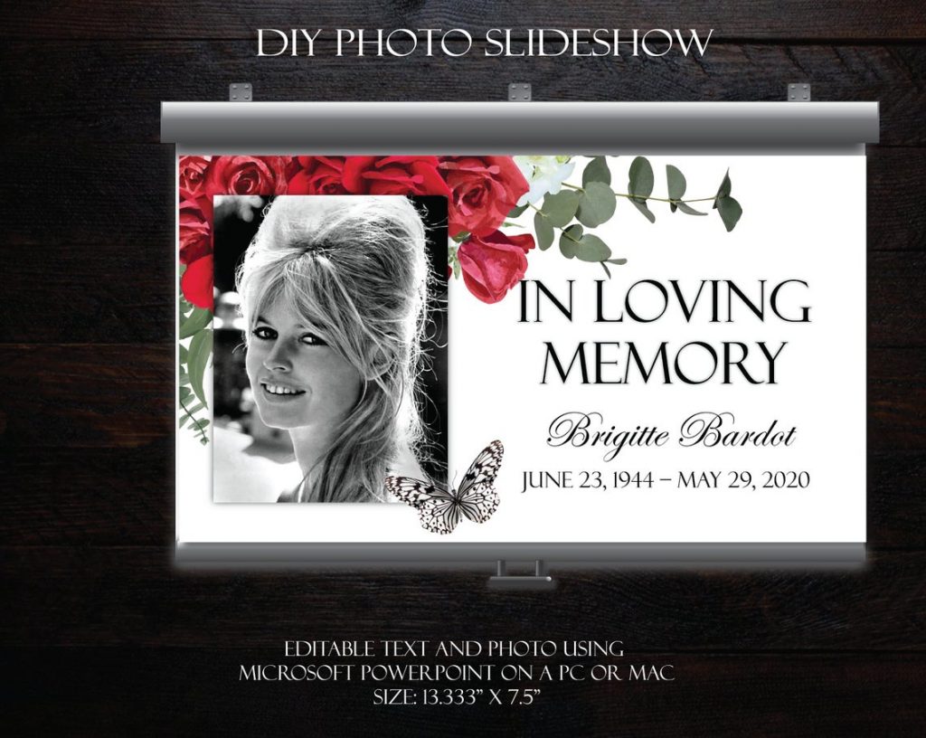 Red Roses Butterfly Memorial Slide Show Ready Made Microsoft