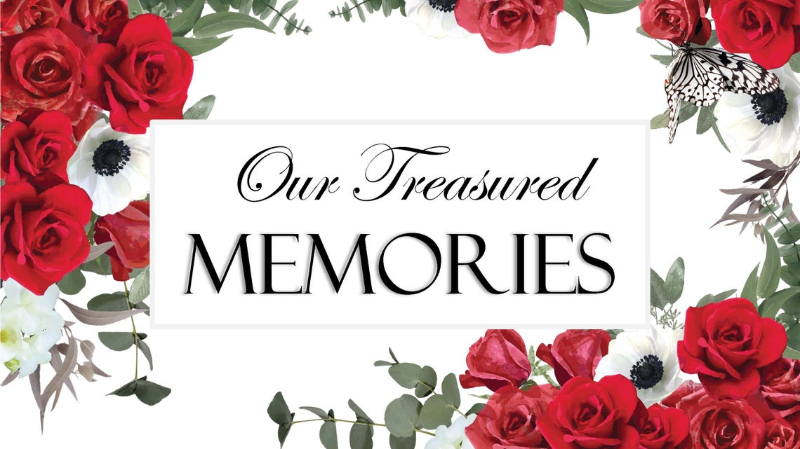 Red Roses Butterfly Memorial Slide Show Ready Made Microsoft PowerPoint Template Funeral