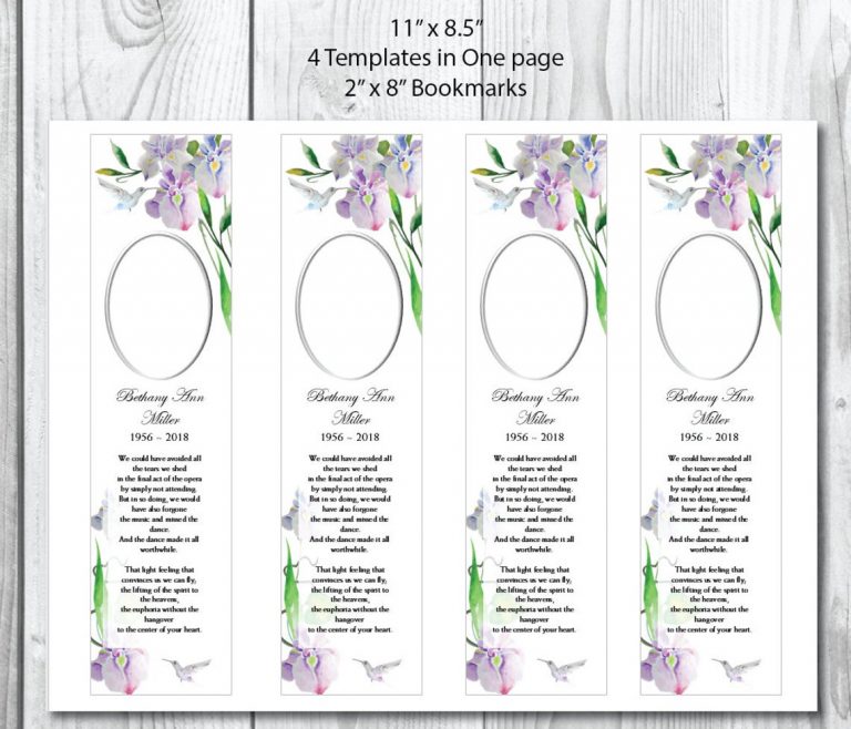 purple-iris-hummingbird-funeral-bookmark-template-2-x-8-microsoft